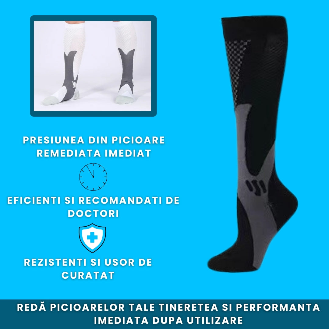 2 perechi Sosete compresie bambus si bumbac