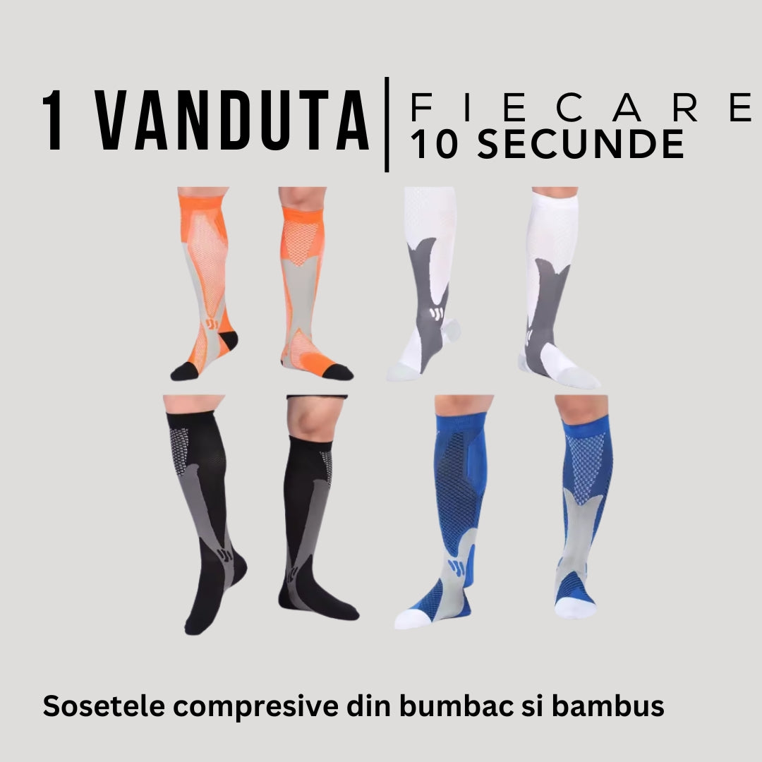 2 perechi Sosete compresie bambus si bumbac
