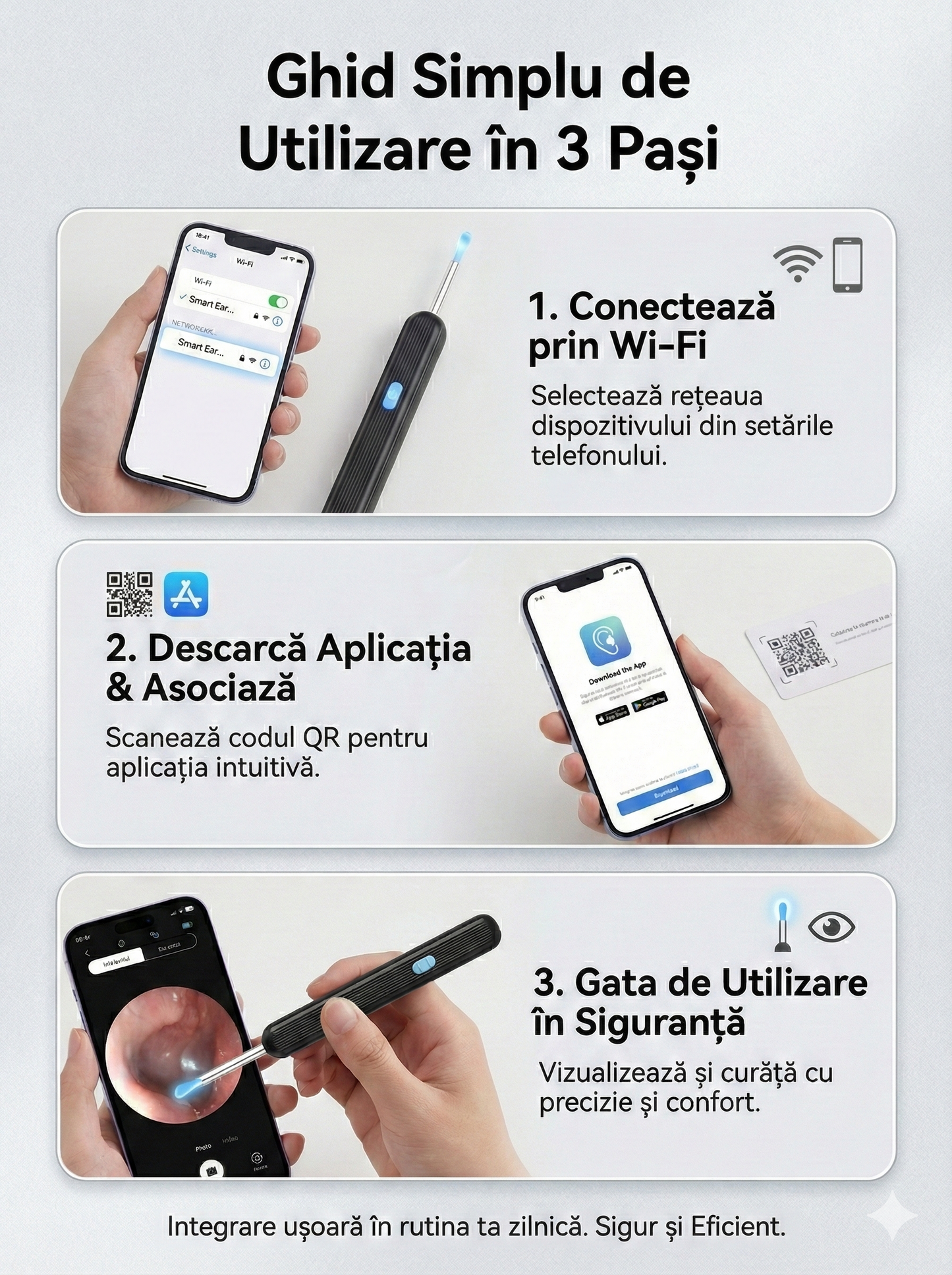 Dispozitiv intelgient de curatare urechi