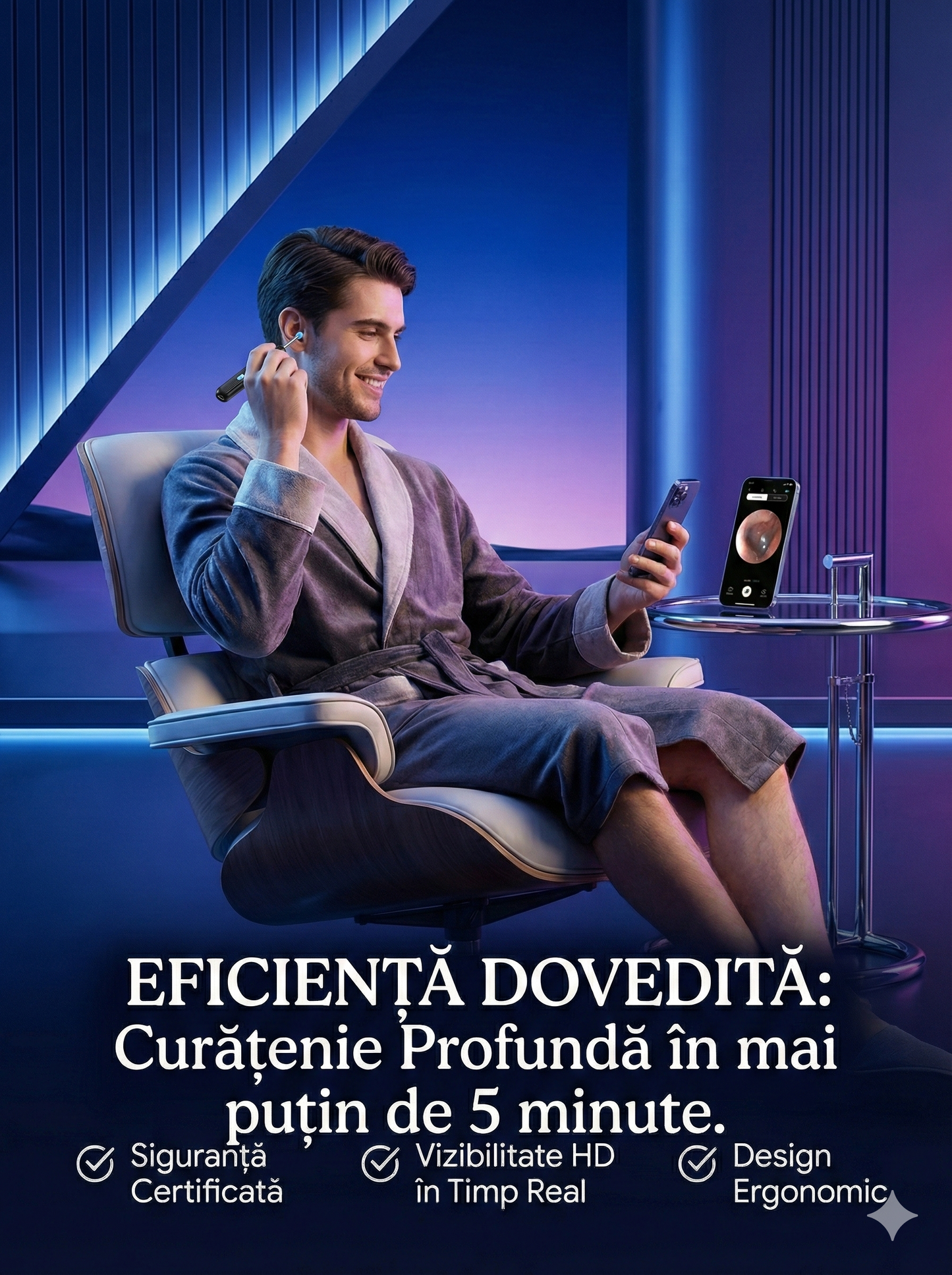 Dispozitiv intelgient de curatare urechi